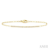 0.25CTRDDM PAPER CLIP BRACELET YG 14K-G*